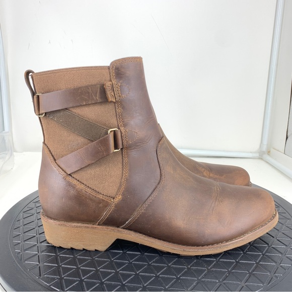 Teva Shoes - Teva Women 40.5 / 9.5 Boots Brown Leather Mid Calf Booties Heel Shoes Waterproof